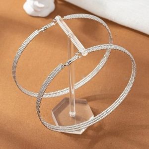 Silver bling hoops